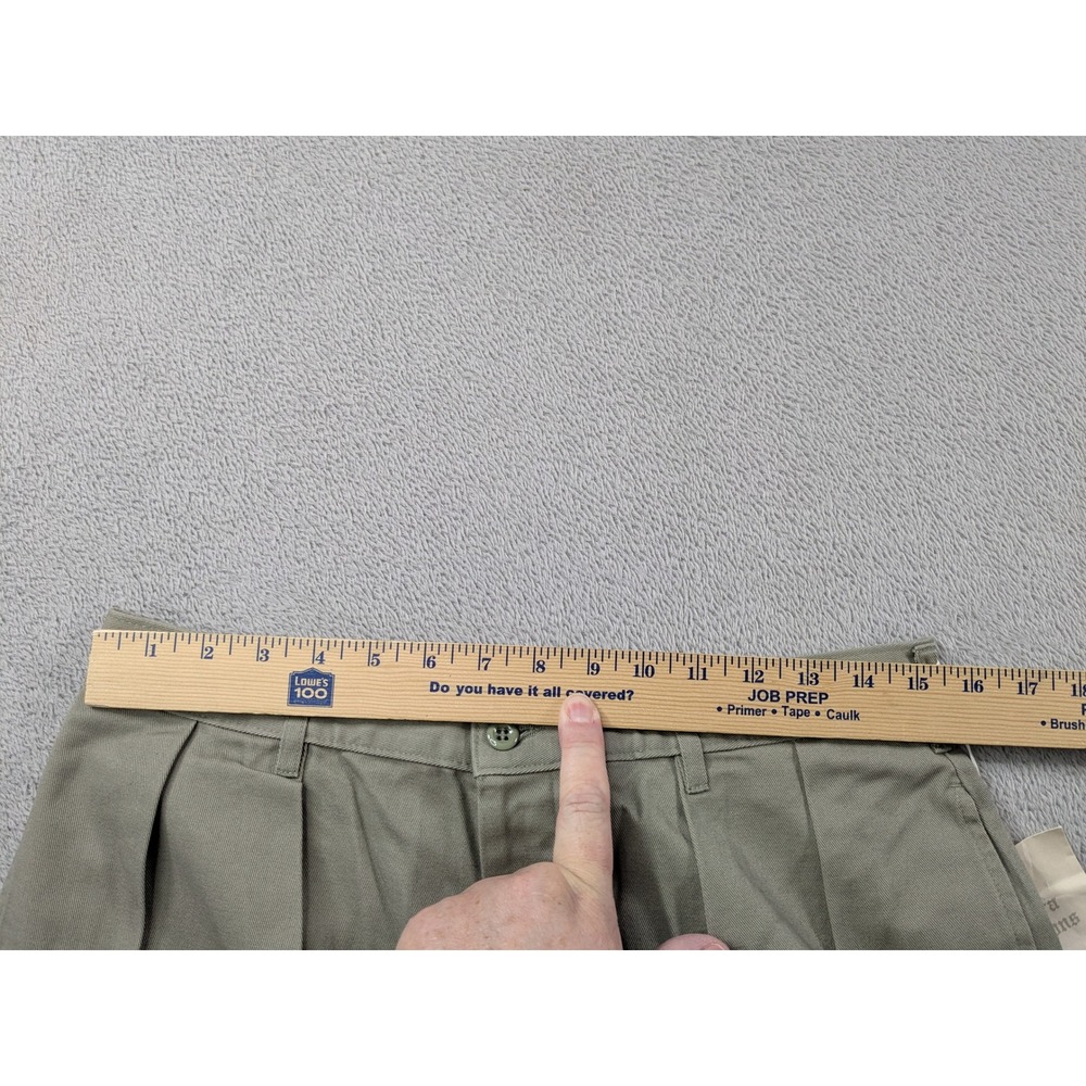 Vintage J.Crew Oarsman Pants Mens 33 Sage Olive Green Pleated Cuffed Made in USA - Picture 5 of 13